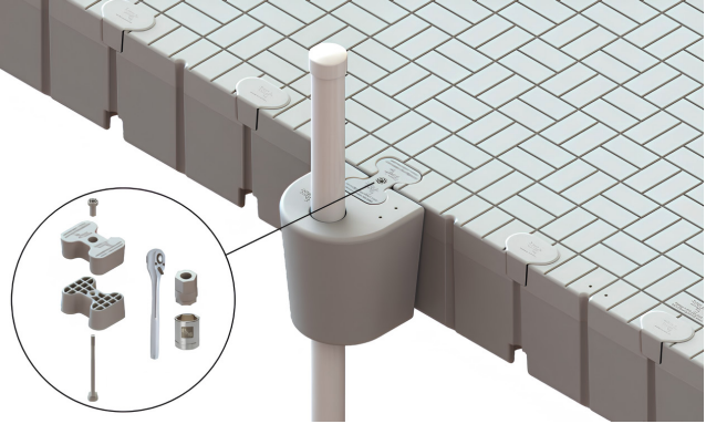 Ancrage pieux ponton